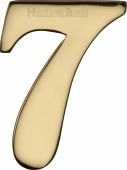 C1568 7-PB Heritage Brass Numeral 7 Self Adhesive 51mm &lpar;2"&rpar; Polished Brass Finish