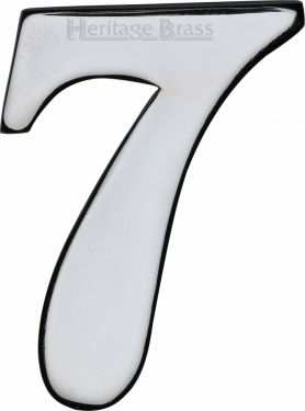 Click Here To Enlarge This Photo Of C1568 7-PC Heritage Brass Numeral 7 Self Adhesive 51mm &lpar;2"&rpar; Polished Chrome Finish