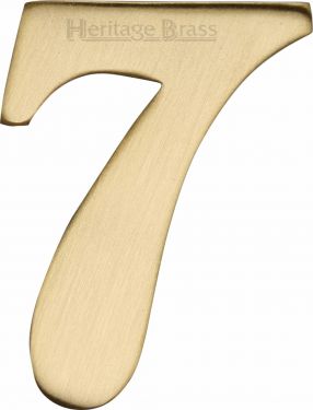 Click Here To Enlarge This Photo Of C1568 7-SB Heritage Brass Numeral 7 Self Adhesive 51mm &lpar;2"&rpar; Satin Brass Finish