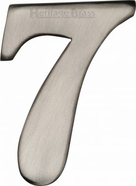 Click Here To Enlarge This Photo Of C1568 7-SN Heritage Brass Numeral 7 Self Adhesive 51mm &lpar;2"&rpar; Satin Nickel Finish