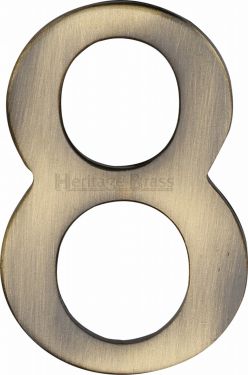 Click Here To Enlarge This Photo Of C1568 8-AT Heritage Brass Numeral 8 Self Adhesive 51mm &lpar;2"&rpar; Antique Brass Finish