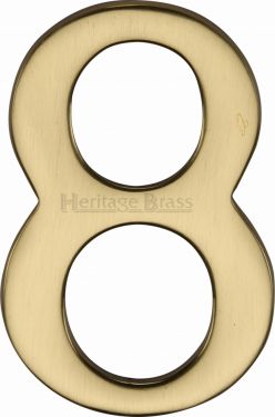 Click Here To Enlarge This Photo Of C1568 8-PB Heritage Brass Numeral 8 Self Adhesive 51mm &lpar;2"&rpar; Polished Brass Finish