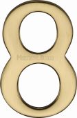 C1568 8-PB Heritage Brass Numeral 8 Self Adhesive 51mm &lpar;2"&rpar; Polished Brass Finish