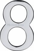 C1568 8-PC Heritage Brass Numeral 8 Self Adhesive 51mm &lpar;2"&rpar; Polished Chrome Finish