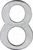 C1568 8-SC Heritage Brass Numeral 8 Self Adhesive 51mm &lpar;2"&rpar; Satin Chrome Finish