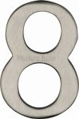 C1568 8-SN Heritage Brass Numeral 8 Self Adhesive 51mm &lpar;2"&rpar; Satin Nickel Finish