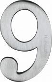 C1568 9-SC Heritage Brass Numeral 9 Self Adhesive 51mm &lpar;2"&rpar; Satin Chrome Finish