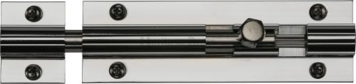 Click Here To Enlarge This Photo Of C1582 4-PC Heritage Brass Door Bolt Straight 4" x 1 &frac14;" Polished Chrome Finish