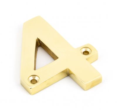 Click Here To Enlarge This Photo Of 83714 From The Anvil Polished Brass Numeral 4