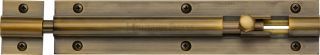 C1582 6-AT Heritage Brass Door Bolt Straight 6" x 1 &frac14;" Antique Brass Finish