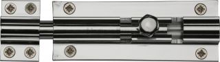 C1584 4-PC Heritage Brass Door Bolt Straight 4" x 1 &half;"" Polished Chrome Finish