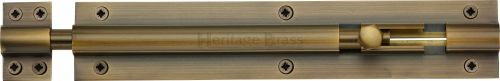 Click Here To Enlarge This Photo Of C1584 8-AT Heritage Brass Door Bolt Straight 8" x 1 &half;"" Antique Brass Finish