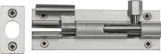 C1592 4-SC Heritage Brass Door Bolt Necked 4" x 1 &frac14;" Satin Chrome Finish
