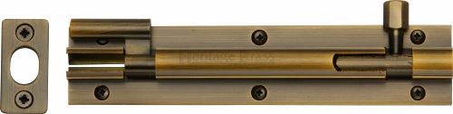 Click Here To Enlarge This Photo Of C1592 6-AT Heritage Brass Door Bolt Necked 6" x 1 &frac14;" Antique Brass Finish