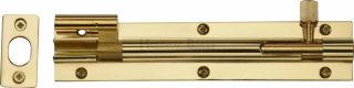 C1592 6-PB Heritage Brass Door Bolt Necked 6" x 1 &frac14;" Polished Brass Finish