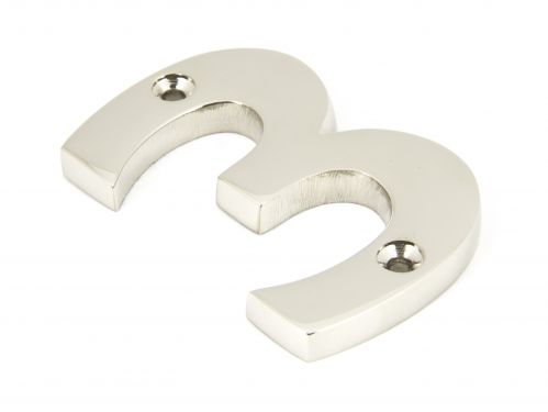 Click Here To Enlarge This Photo Of 90313 From The Anvil Polished Nickel Numeral No '3'