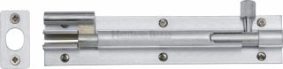 C1592 6-SC Heritage Brass Door Bolt Necked 6" x 1 &frac14;" Satin Chrome Finish
