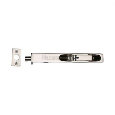 Click Here To Enlarge This Photo Of C1680 10-PNF Heritage Brass Lever Action Flush Bolt 10" x &period;&frac34;" Polished Nickel Finish