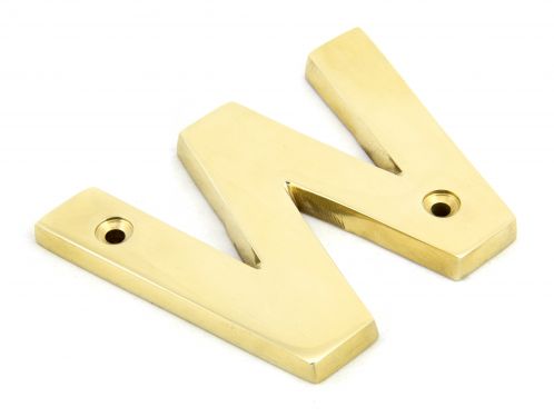 Click Here To Enlarge This Photo Of 83801W From The Anvil Polished Brass Letter W
