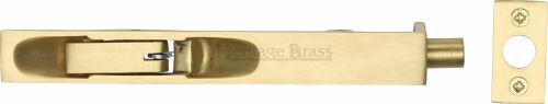 Click Here To Enlarge This Photo Of C1680 6-SB Heritage Brass Lever Action Flush Bolt 6" x &period;&frac34;" Satin Brass Finish