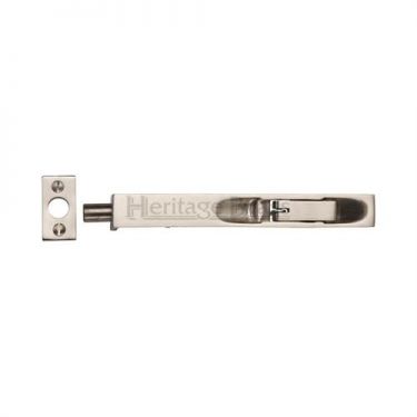 Click Here To Enlarge This Photo Of C1680 8-SN Heritage Brass Lever Action Flush Bolt 8" x &period;&frac34;" Satin Nickel Finish