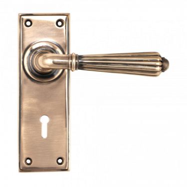 Click Here To Enlarge This Photo Of 45334 From the Anvil Polished Bronze Hinton Lever Lock Set