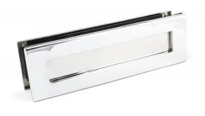 45444 From the Anvil Polished Chrome Traditional Letterbox - Size&colon; 315x92mm - C&sol;C&colon; 283mm - Aperture&colon; 249x41mm