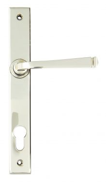 Click Here To Enlarge This Photo Of 90356 From the Anvil Polished Nickel Avon Slimline Lever Espag&period; Lock Set - 92mm Centres - 212mm Screw Centres