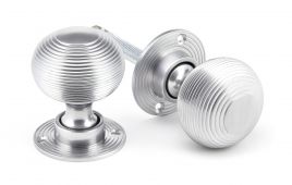 91974 From the Anvil Satin Chrome Heavy Beehive Mortice&sol;Rim Knob Set