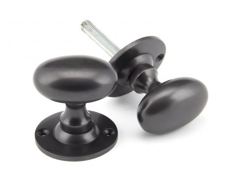 Click Here To Enlarge This Photo Of 91976 From the Anvil Aged Bronze Oval Mortice&sol;Rim Knob Set