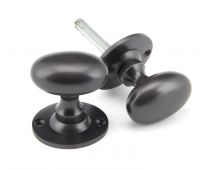 91976 From the Anvil Aged Bronze Oval Mortice&sol;Rim Knob Set