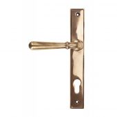 91918 From The Anvil Polished Bronze Newbury Slimline Lever Espag&period; Lock Set - 92mm Centres - 212mm Screw Centres