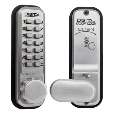 Click Here To Enlarge This Photo Of 9024 - LOCKEY 2435 Series Digital Lock With Holdback - Satin Chrome