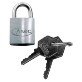 AS11865 - ASEC KD Open Shackle Chrome Finish Padlock 40mm
