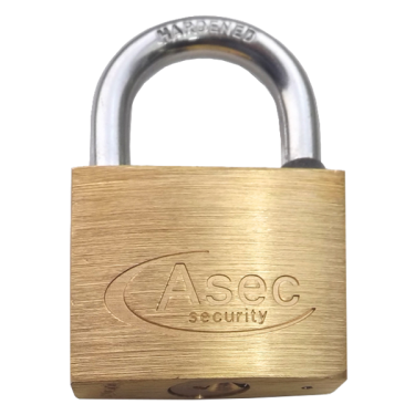 Click Here To Enlarge This Photo Of AS2515 - ASEC KA 'L' Open Shackle Brass Padlock 40mm Boxed