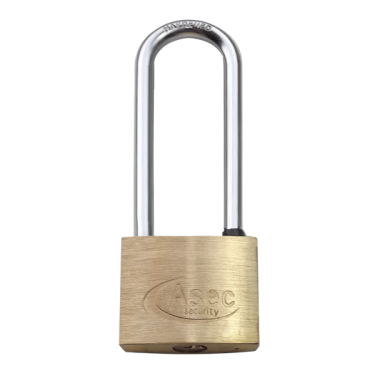 Click Here To Enlarge This Photo Of AS2517 - ASEC KD Long Shackle Brass Padlock 40mm