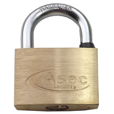 Click Here To Enlarge This Photo Of AS2523 - ASEC KA 'M' Open Shackle Brass Padlock 50mm Boxed