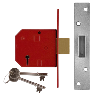 Click Here To Enlarge This Photo Of L10368 - UNION 2134 5 Lever Deadlock 79&period;5mm Satin Chrome Keyed Alike
