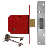 L10368 - UNION 2134 5 Lever Deadlock 79&period;5mm Satin Chrome Keyed Alike
