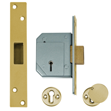 Click Here To Enlarge This Photo Of 155 - UNION C-Series 3G114 5 Lever Deadlock 67mm Polished Brass Keyed to Differ