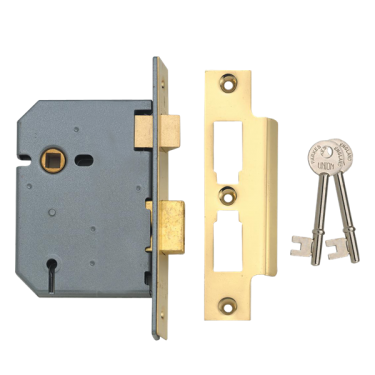 Click Here To Enlarge This Photo Of L3833 - UNION 2277 3 Lever Sashlock 75mm Polished Brass Keyed Alike