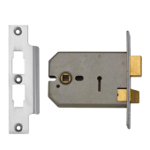 3206 - UNION 2077 Horizontal 3 Lever Sashlock 127mm Satin Chrome Keyed to Differ