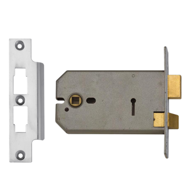 Click Here To Enlarge This Photo Of 3212 - UNION 2077 Horizontal 3 Lever Sashlock 152mm Satin Chrome Keyed to Differ