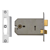3212 - UNION 2077 Horizontal 3 Lever Sashlock 152mm Satin Chrome Keyed to Differ