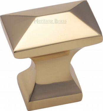 Click Here To Enlarge This Photo Of C2232-PB Heritage Brass Cabinet Knob Pyramid Design 35mm Polished Brass Finish
