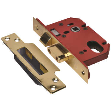 Click Here To Enlarge This Photo Of L19782 - UNION JL22OVS StrongBOLT Oval Sashcase 64mm Polished Brass