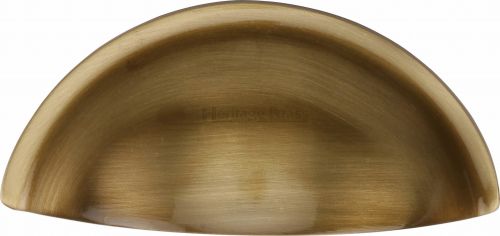 Click Here To Enlarge This Photo Of C2760-AT Heritage Brass Drawer Pull Half Moon Design 57mm ctc Antique Brass Finish