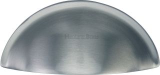 C2760-SC Heritage Brass Drawer Pull Half Moon Design 57mm ctc Satin Chrome Finish