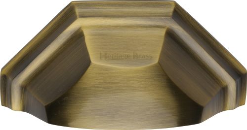 Click Here To Enlarge This Photo Of C2768-AT Heritage Brass Drawer Pull Deco Design 89mm ctc Antique Brass Finish