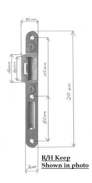 Click Here To Enlarge This Photo Of L24344 - GU Centre Keep &lpar;RH&rpar; to suit 44mm Thick Timber&sol;Composite Doors &lpar;L-10000-05-R-1&rpar;